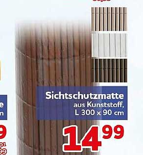 Sichtschutzmatte aus Kunststoff, L 300 x 90 cm