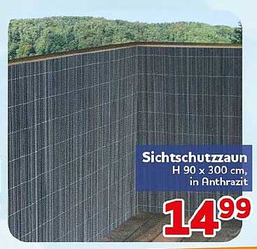 Sichtschutzzäun H 90 x 300 cm, in Anthrazit