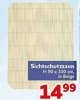 Sichtschutzzaun H 90 x 300 cm, in Beige