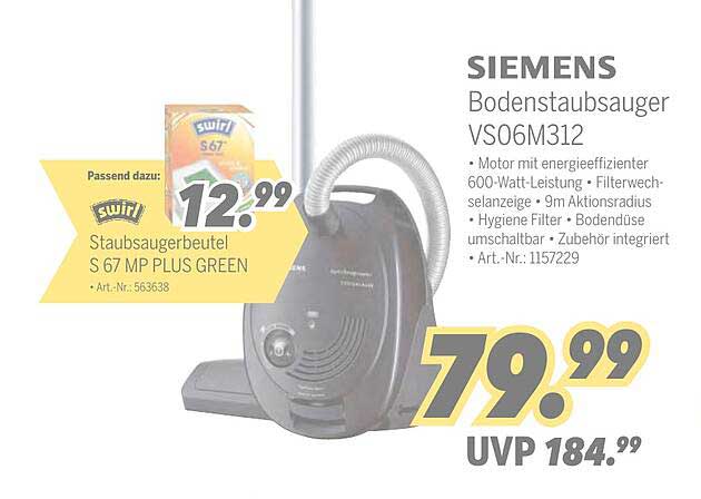 SIEMENS Bodenstaubsauger VS06M312