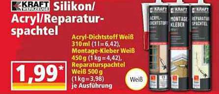 Silikon/Acryl/Reparatur-spachtel