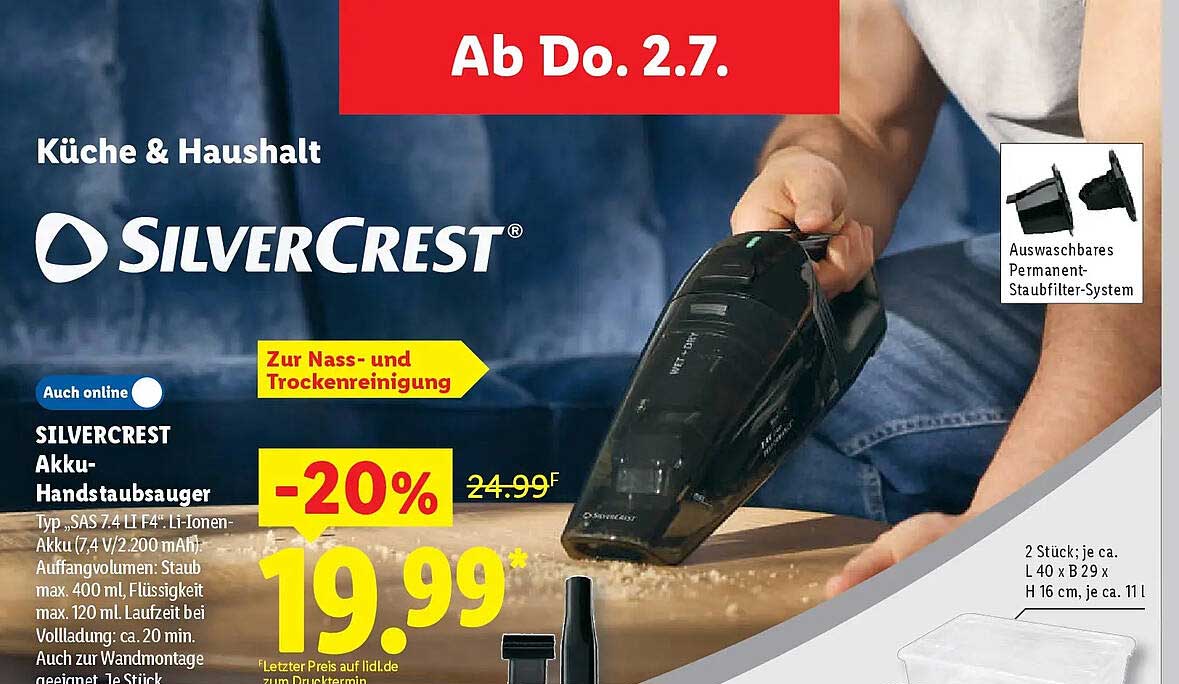 SILVERCREST Akku-Handstaubsauger
