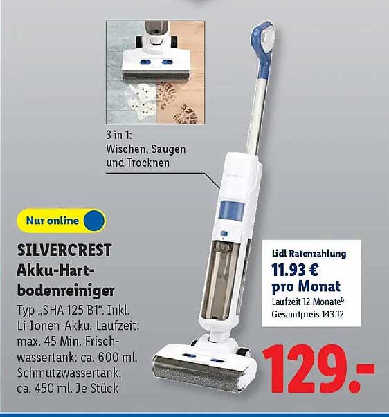 SILVERCREST Akku-Hartbodenreiniger