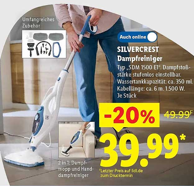 SILVERCREST Dampfreiniger Typ „SDM 1500 E1“