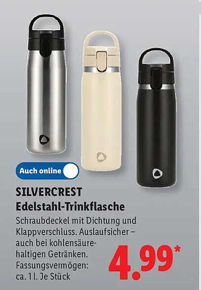 SILVERCREST Edelstahl-Trinkflasche