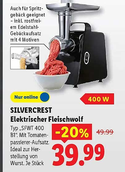 SILVERCREST Elektrischer Fleischwolf