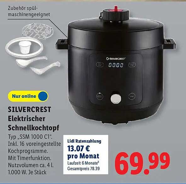SILVERCREST Elektrischer Schnellkochtopf