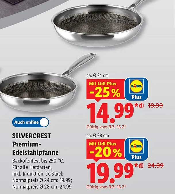 SILVERCREST Premium-Edelstahlpfanne