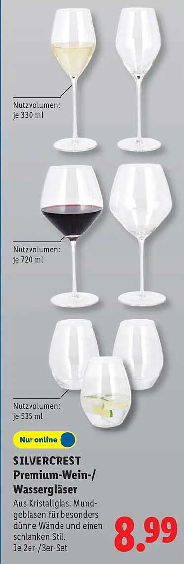 SILVERCREST Premium-Wein-/Wassergläser