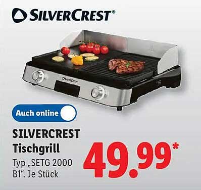 SILVERCREST Tischgrill Typ „SETG 2000 B1“. Je Stück