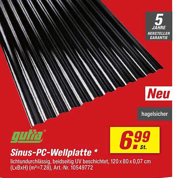 Sinus-PC-Wellplatte *