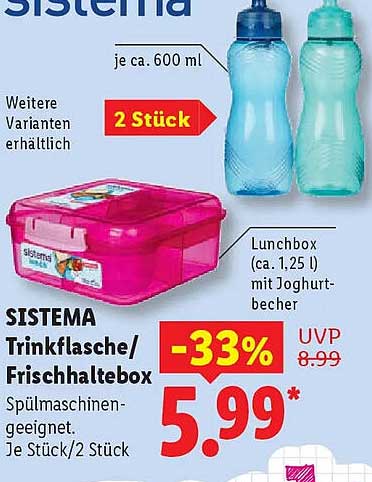 SISTEMA Trinkflasche/ Frischhaltbox
