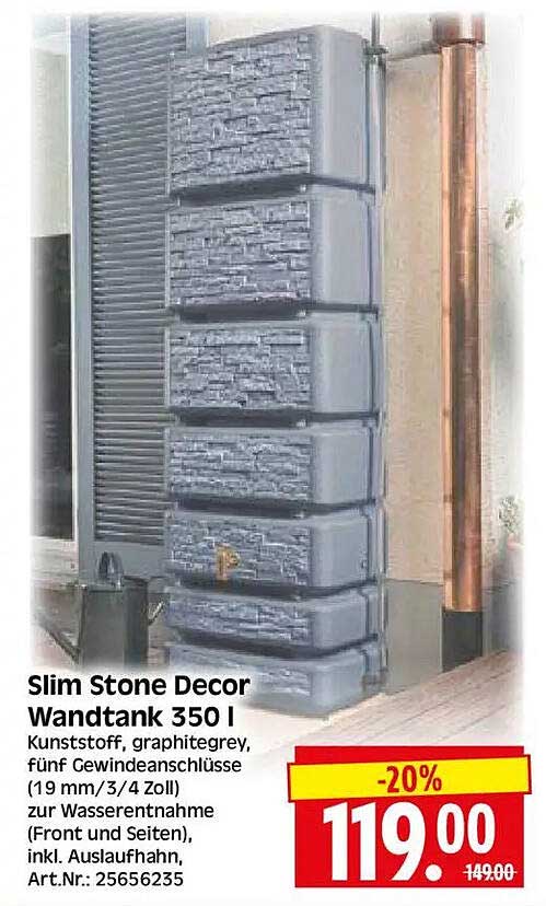 Slim Stone Decor Wandtank 350 l