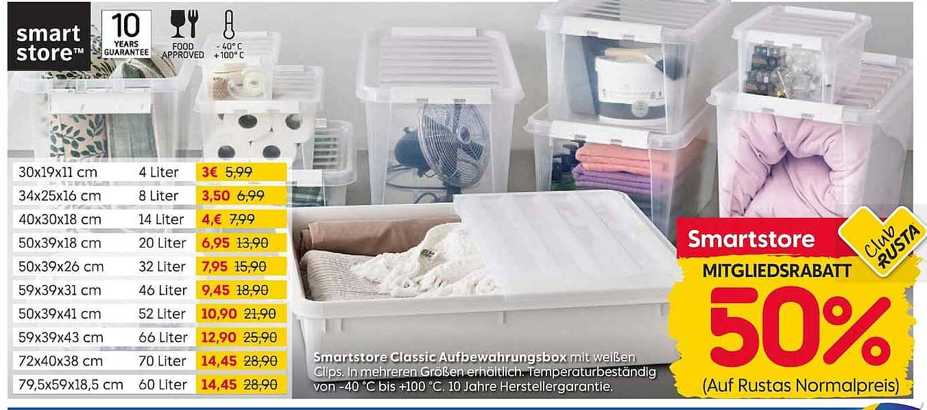 Smartstore Classic Aufbewahrungsbox mit weißen Clips