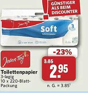 Soft Toilettenpapier 3-lagig 10 x 220-Blatt Packung