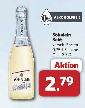 Söhnlein Sekt versch. Sorten 0,75-l-Flasche (1 l = 3.72)
