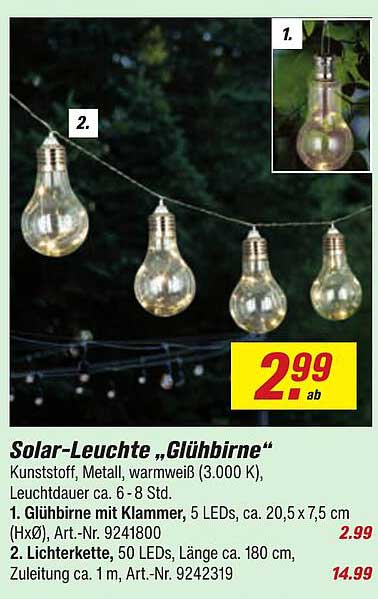 Solar-Leuchte „Glühbirne“