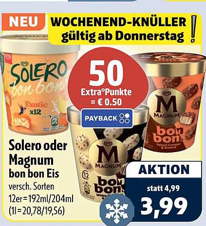Solero oder Magnum bon bon Eis