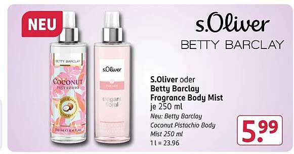 S.Oliver oder Betty Barclay Fragrance Body Mist je 250 ml