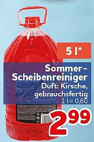 Sommer-Scheibenreiniger Duft: Kirsche, gebrauchsfertig 1 l = 0.60