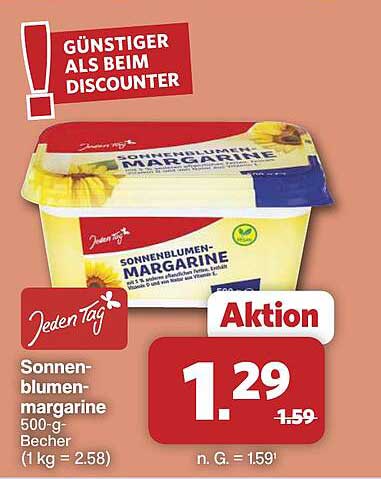 Sonnenblumenmargarine 500-g-Becher (1 kg = 2.58)