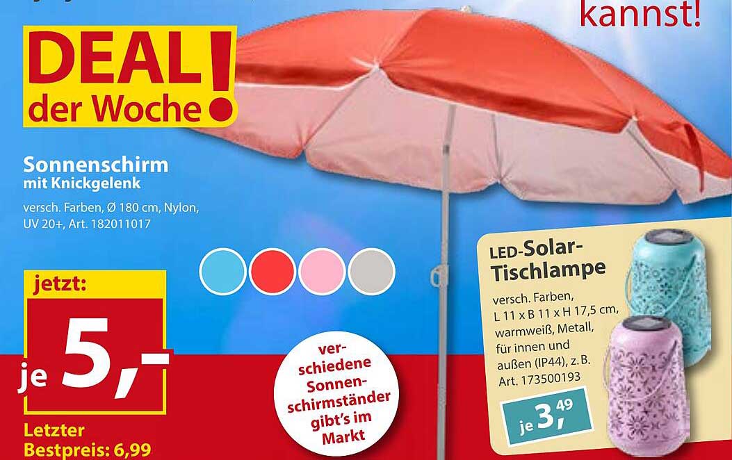 Sonnenschirm mit Knickgelenk