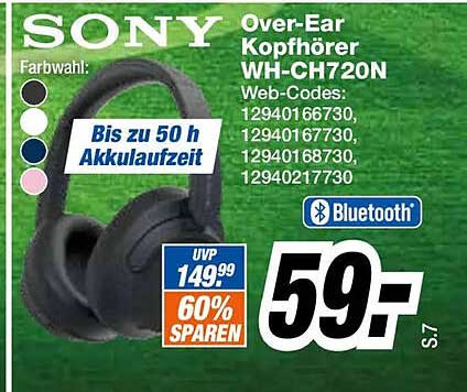 SONY Over-Ear Kopfhörer WH-CH720N
