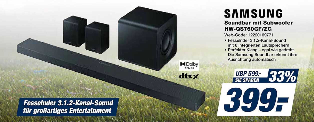 Soundbar mit Subwoofer HW-QS760GF/ZG
