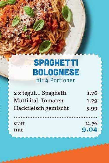 SPAGHETTI BOLOGNESE für 4 Portionen