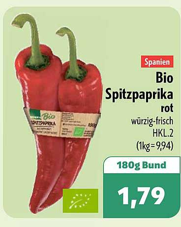 Spanien Bio Spitzpaprika rot