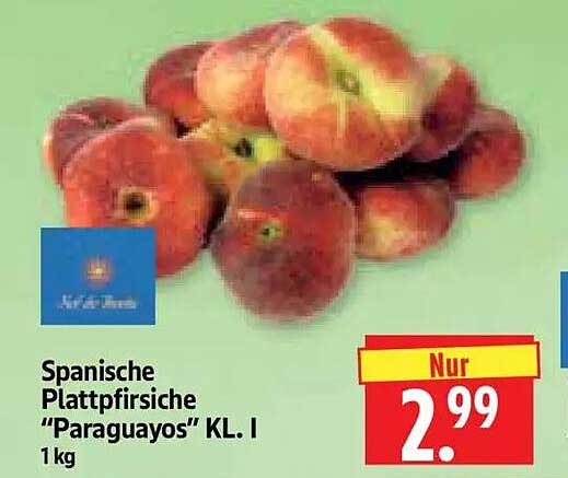 Spanische Plattpfirsiche "Paraguayos" KL. I 1kg