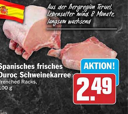 Spanisches frisches Duroc Schweinekarrree