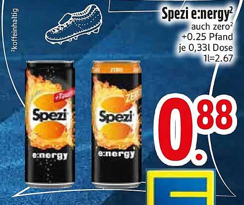 Spezi e:nergy² auch zero² +0.25 Pfand je 0,33l Dose 1l=2.67
