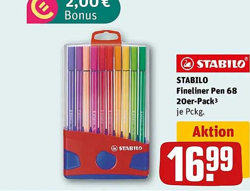 STABILO Fineliner Pen 68 20er-Pack³ je Pckg.