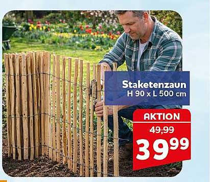 Staketenzaun H 90 x L 500 cm