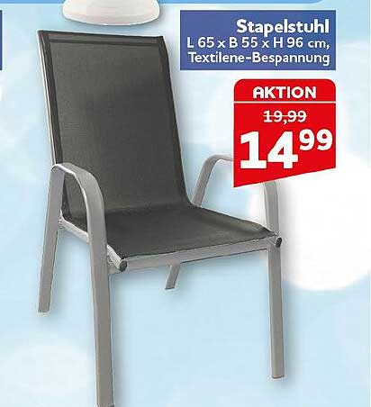 Stapelstuhl L 65 x B 55 x H 96 cm, Textilene-Bespannung