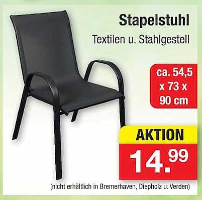 Stapelstuhl Textilien u. Stahlgestell