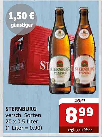 STERNBURG versch. Sorten 20 x 0,5 Liter (1 Liter = 0,90)