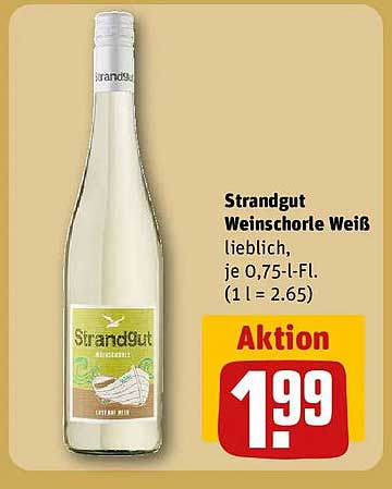 Strandgut Weinschorle Weiß lieblich, je 0,75-l-Fl. (1 l = 2.65)