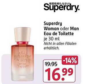 Superdry Woman oder Man Eau de Toilette je 30 ml