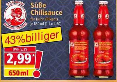 Süße Chilisauce für Huhn (Pikant) je 650 ml (1 l = 4,60)