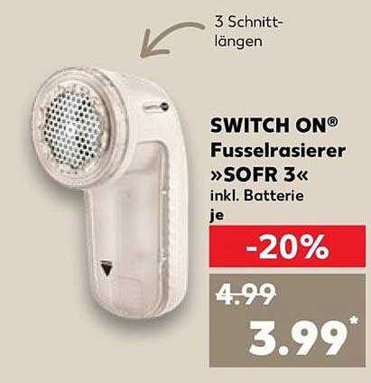 SWITCH ON® Fusselrasierer »SOFR 3« inkl. Batterie