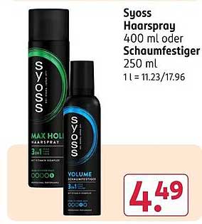 Syoss Haarspray 400 ml oder Schaumfestiger 250 ml