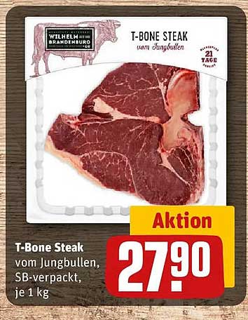 T-Bone Steak vom Jungbullen, SB-verpackt, je 1 kg