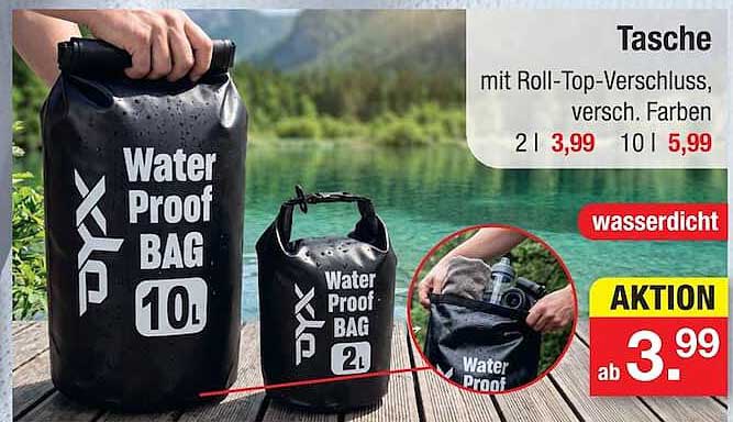 Tasche mit Roll-Top-Verschluss, versch. Farben