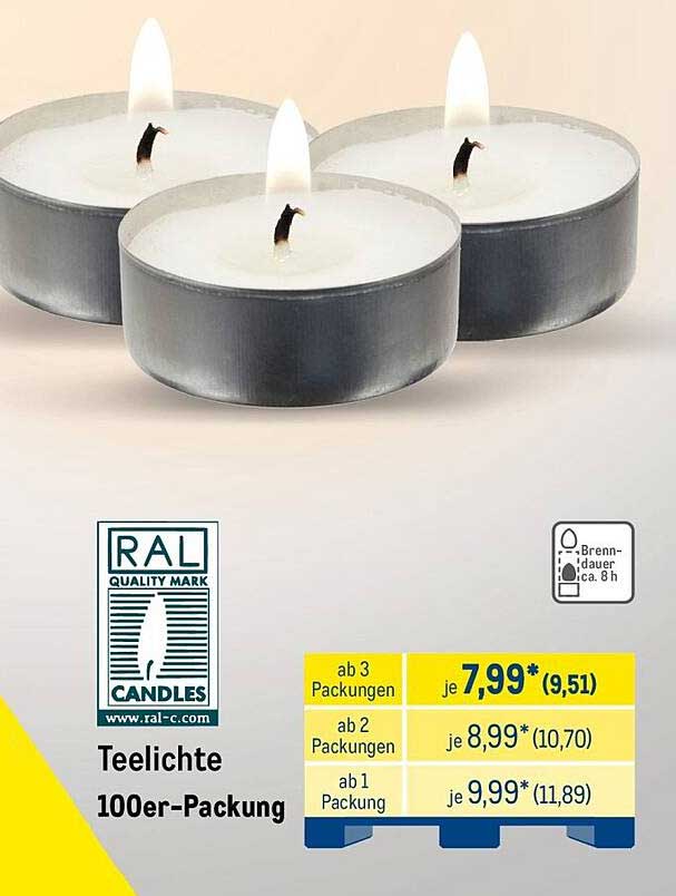 Teelichte 100er-Packung