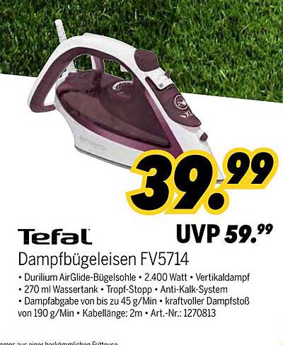 Tefal Dampfbügeleisen FV5714