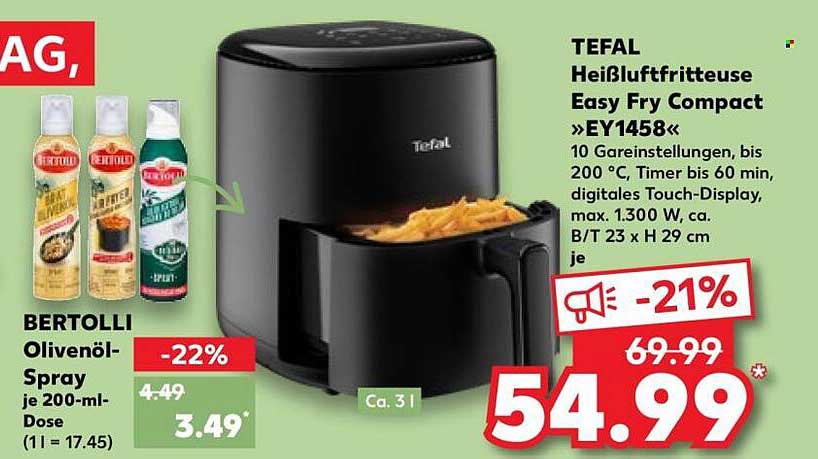 TEFAL Heißluftfritteuse Easy Fry Compact »EY1458«
