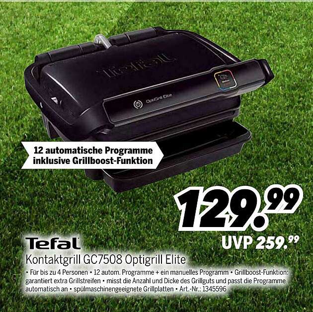 Tefal Kontaktgrill GC7508 Optigrill Elite