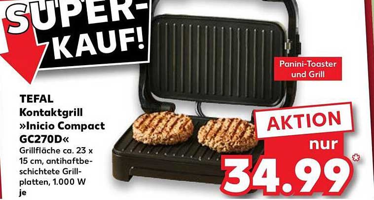 TEFAL Kontaktgrill »Inicio Compact GC270D«